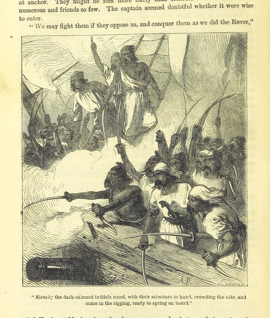 An illustration from Beeton's Historical Romances, Daring Deeds, and Animal Stories. Illustrated, etc, 1871, leaf 1030