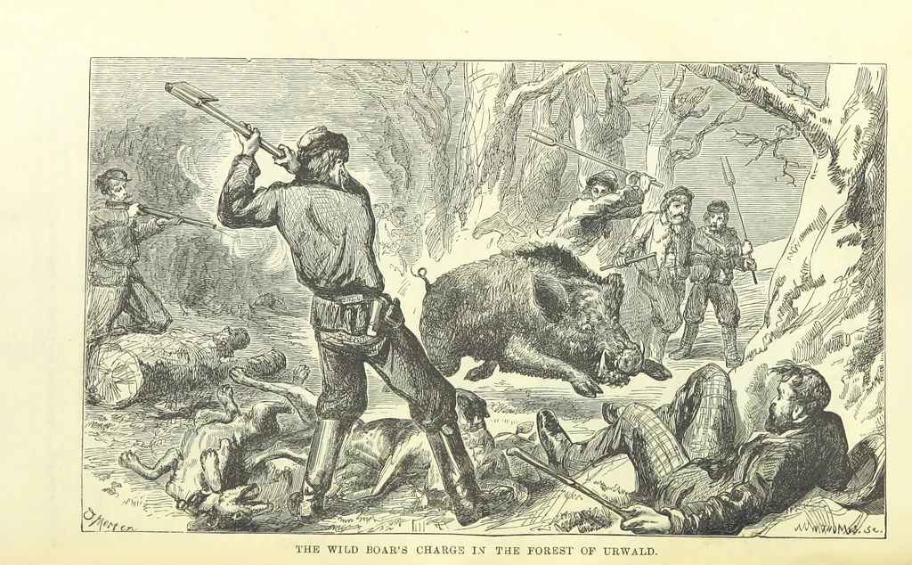 An illustration from Beeton's Historical Romances, Daring Deeds, and Animal Stories. Illustrated, etc, 1871, leaf 1118