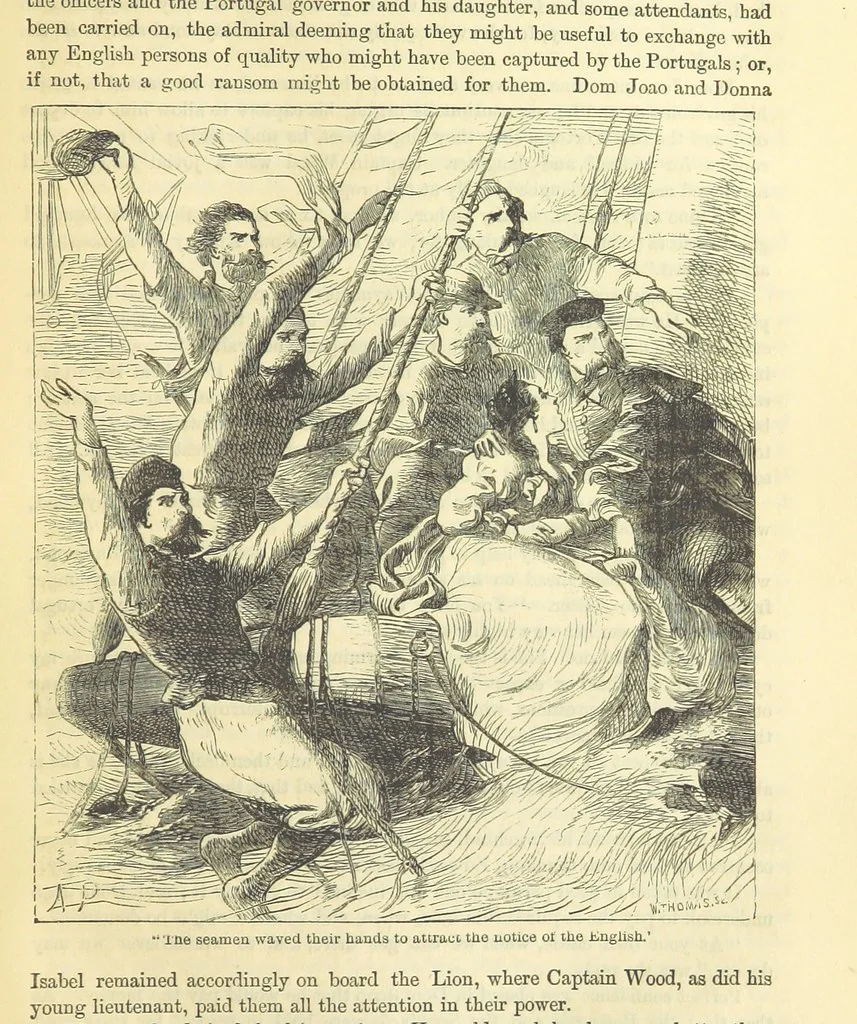 An illustration from Beeton's Historical Romances, Daring Deeds, and Animal Stories. Illustrated, etc, 1871, leaf 147