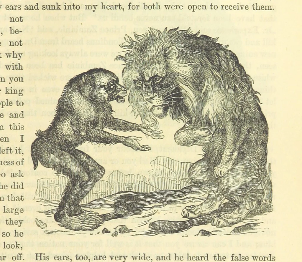 An illustration from Beeton's Historical Romances, Daring Deeds, and Animal Stories. Illustrated, etc, 1871, leaf 159