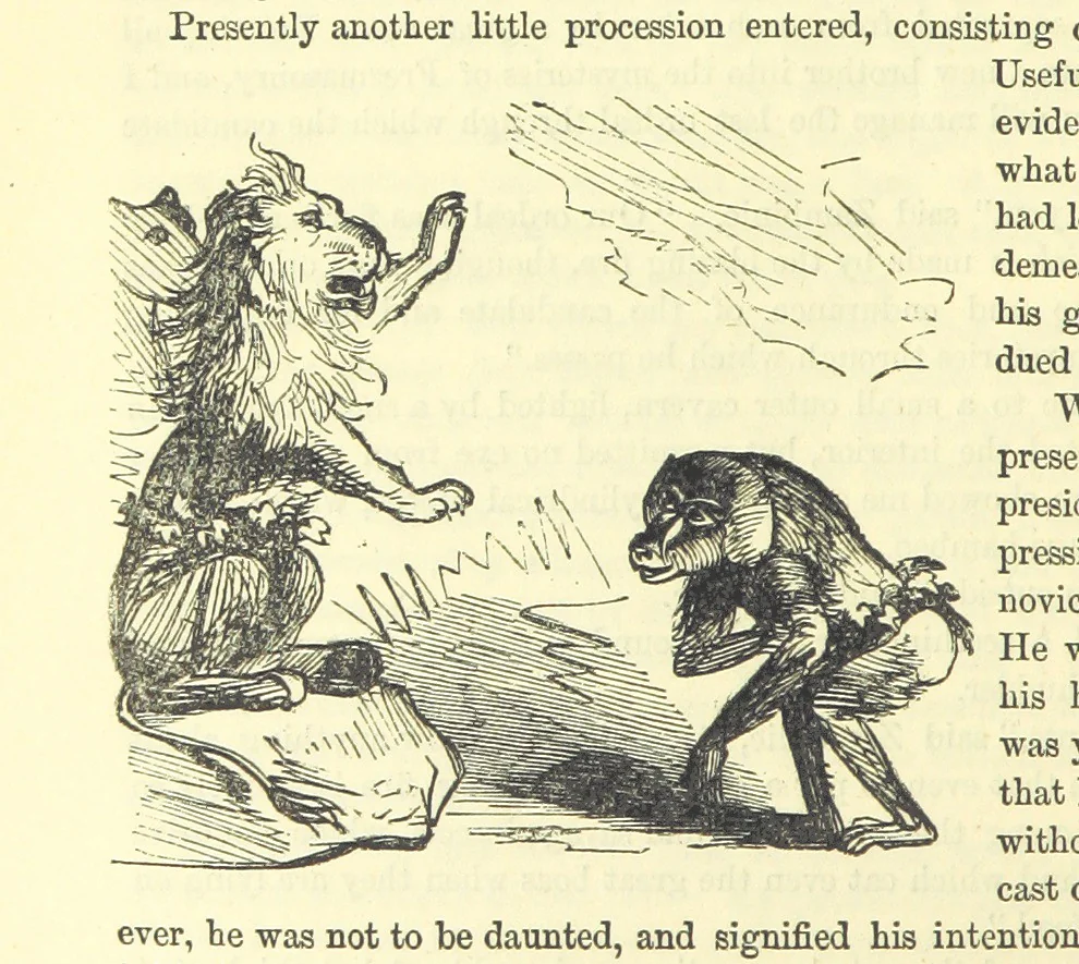 An illustration from Beeton's Historical Romances, Daring Deeds, and Animal Stories. Illustrated, etc, 1871, leaf 856