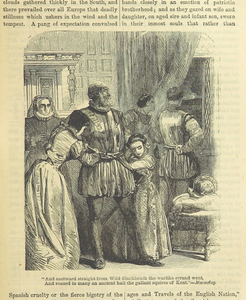 An illustration from Beeton's Historical Romances, Daring Deeds, and Animal Stories. Illustrated, etc, 1871, leaf 91