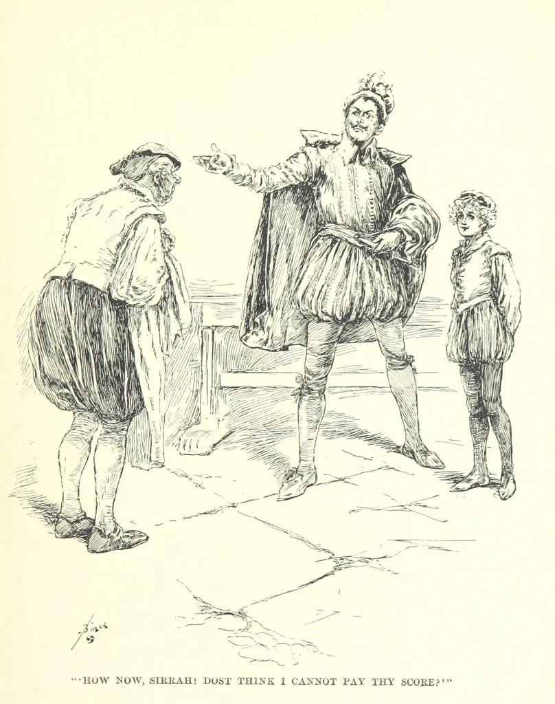 An illustration from Master Skylark. A story of Shakspere's time ... Illustrations by R. B. Birch, 1897, leaf 103