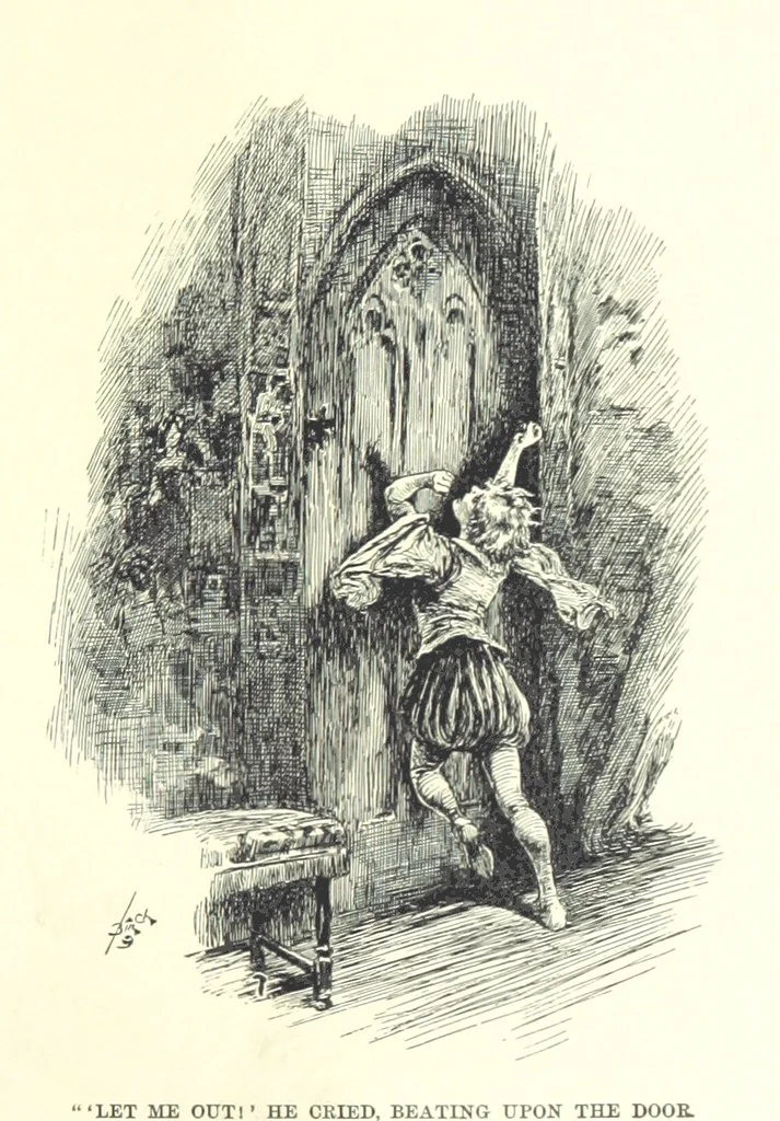 An illustration from Master Skylark. A story of Shakspere's time ... Illustrations by R. B. Birch, 1897, leaf 151