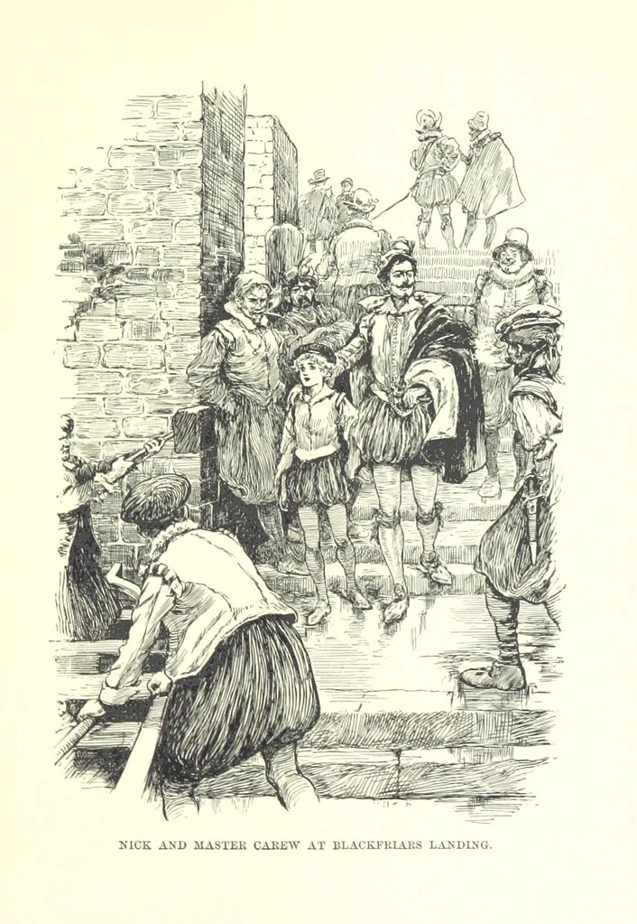 An illustration from Master Skylark. A story of Shakspere's time ... Illustrations by R. B. Birch, 1897, leaf 181