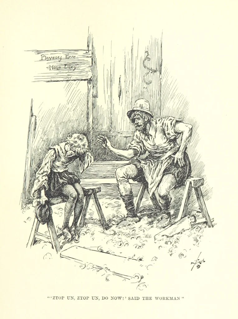 An illustration from Master Skylark. A story of Shakspere's time ... Illustrations by R. B. Birch, 1897, leaf 201