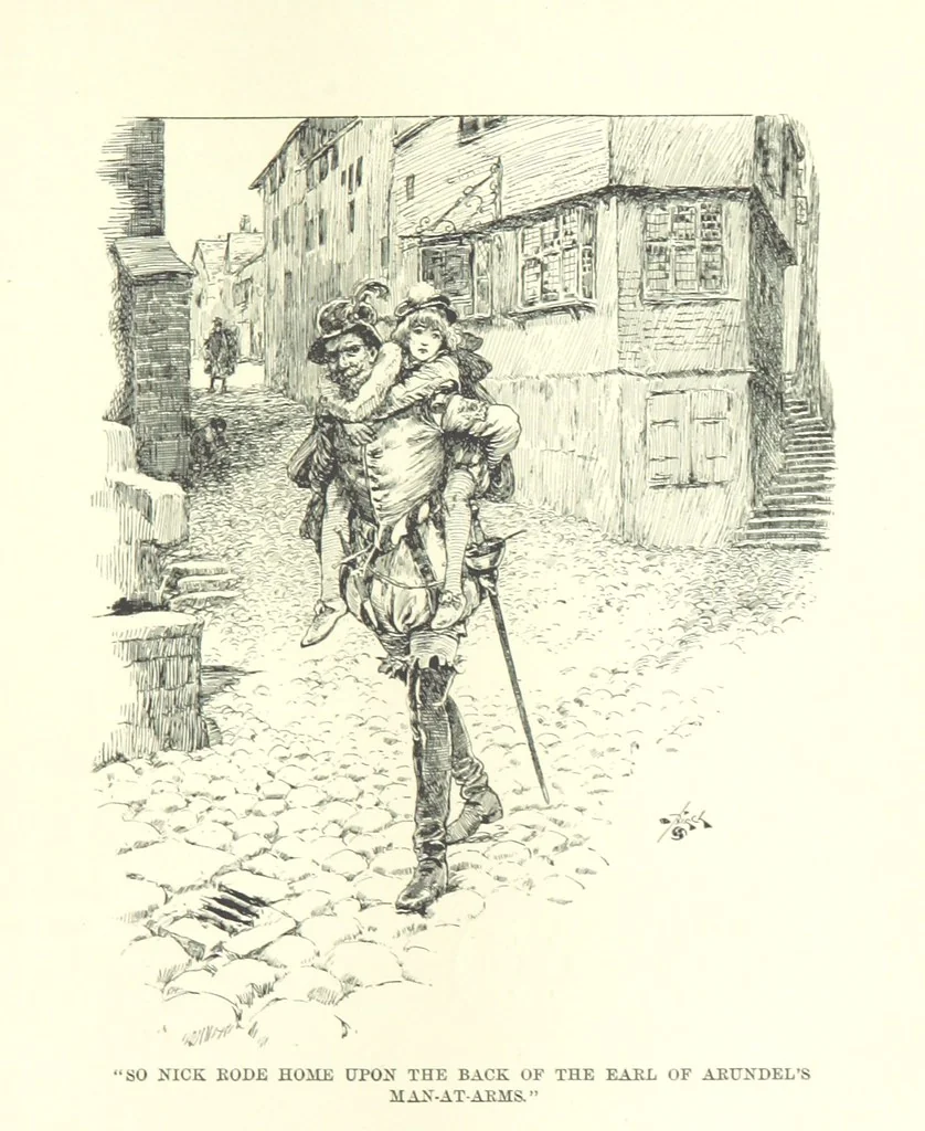 An illustration from Master Skylark. A story of Shakspere's time ... Illustrations by R. B. Birch, 1897, leaf 291