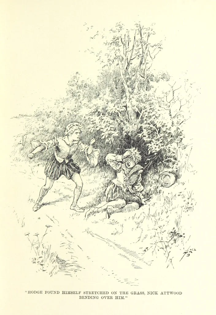 An illustration from Master Skylark. A story of Shakspere's time ... Illustrations by R. B. Birch, 1897, leaf 63