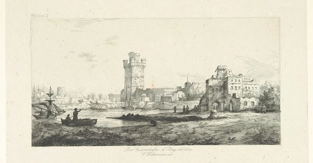 An illustration from Die Insel Rhodus, aus eigener Anschauung und nach den vorhandenen Quellen historisch, geographisch, archäologisch, malerisch beschrieben und durch Originalradirungen und Holzschnitte nach eigenen Naturstudien und Zeichnungen illustrirt. F.P, 1862, leaf 225