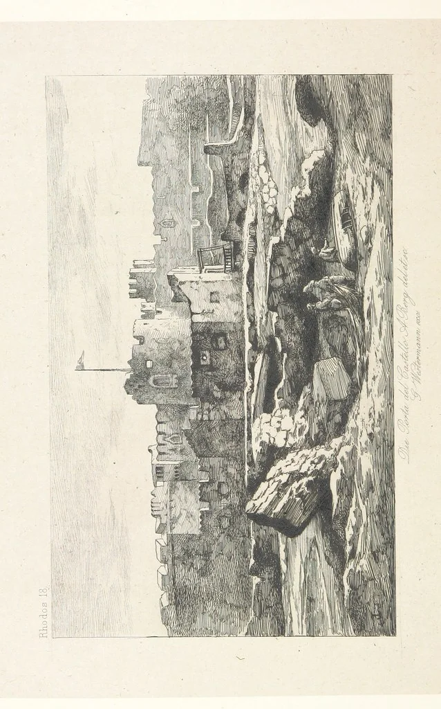 An illustration from Die Insel Rhodus, aus eigener Anschauung und nach den vorhandenen Quellen historisch, geographisch, archäologisch, malerisch beschrieben und durch Originalradirungen und Holzschnitte nach eigenen Naturstudien und Zeichnungen illustrirt. F.P, 1862, leaf 232