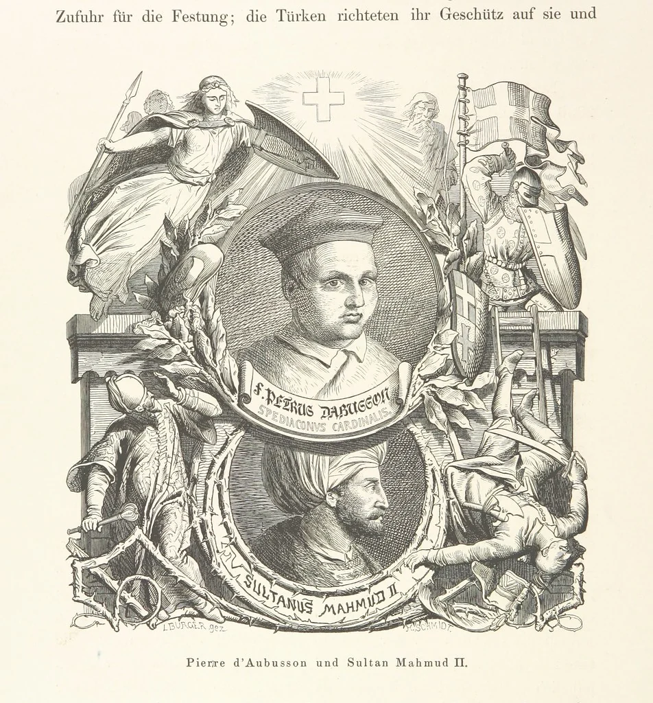 An illustration from Die Insel Rhodus, aus eigener Anschauung und nach den vorhandenen Quellen historisch, geographisch, archäologisch, malerisch beschrieben und durch Originalradirungen und Holzschnitte nach eigenen Naturstudien und Zeichnungen illustrirt. F.P, 1862, leaf 254