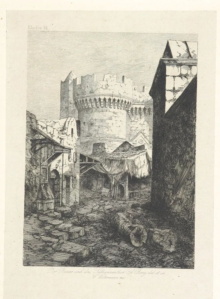 An illustration from Die Insel Rhodus, aus eigener Anschauung und nach den vorhandenen Quellen historisch, geographisch, archäologisch, malerisch beschrieben und durch Originalradirungen und Holzschnitte nach eigenen Naturstudien und Zeichnungen illustrirt. F.P, 1862, leaf 271