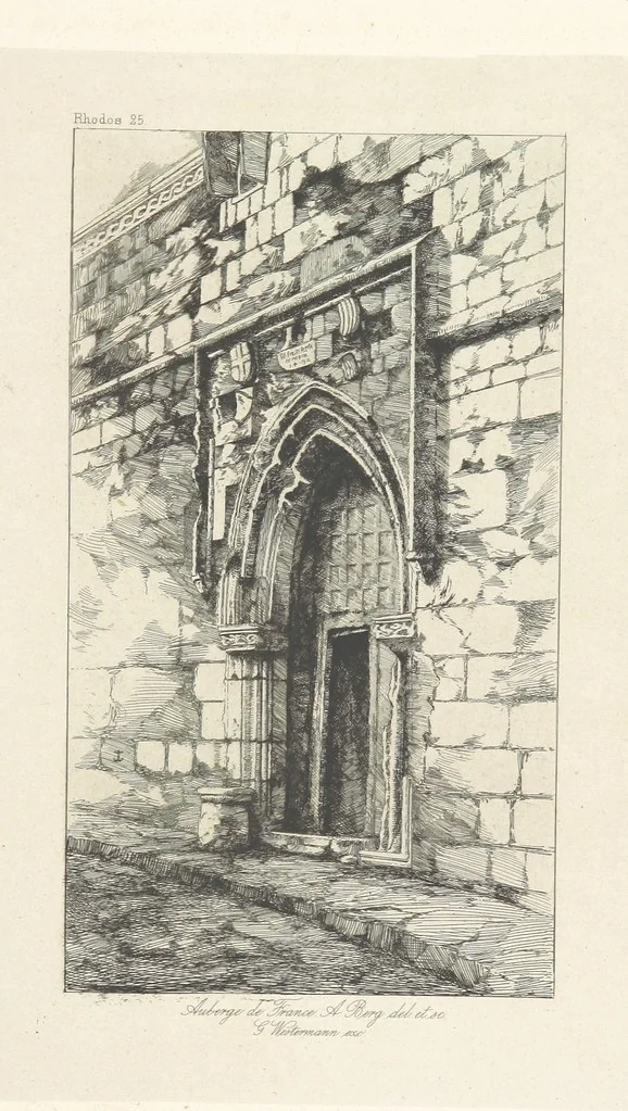 An illustration from Die Insel Rhodus, aus eigener Anschauung und nach den vorhandenen Quellen historisch, geographisch, archäologisch, malerisch beschrieben und durch Originalradirungen und Holzschnitte nach eigenen Naturstudien und Zeichnungen illustrirt. F.P, 1862, leaf 281