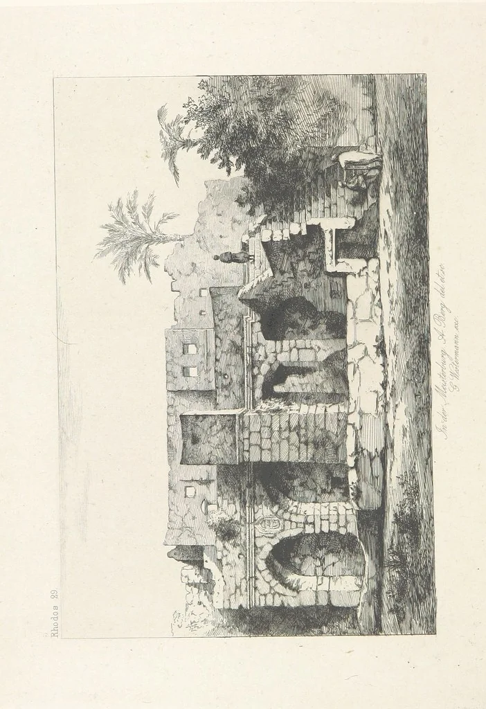An illustration from Die Insel Rhodus, aus eigener Anschauung und nach den vorhandenen Quellen historisch, geographisch, archäologisch, malerisch beschrieben und durch Originalradirungen und Holzschnitte nach eigenen Naturstudien und Zeichnungen illustrirt. F.P, 1862, leaf 342