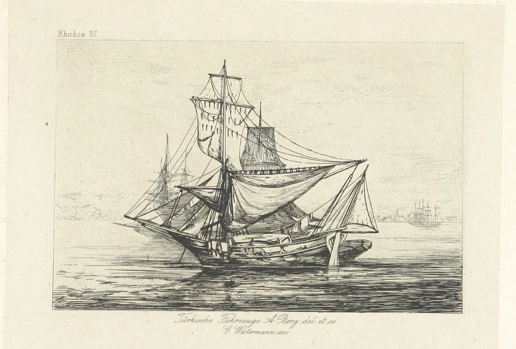 An illustration from Die Insel Rhodus, aus eigener Anschauung und nach den vorhandenen Quellen historisch, geographisch, archäologisch, malerisch beschrieben und durch Originalradirungen und Holzschnitte nach eigenen Naturstudien und Zeichnungen illustrirt. F.P, 1862, leaf 373