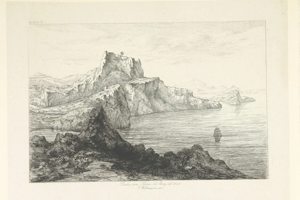 An illustration from Die Insel Rhodus, aus eigener Anschauung und nach den vorhandenen Quellen historisch, geographisch, archäologisch, malerisch beschrieben und durch Originalradirungen und Holzschnitte nach eigenen Naturstudien und Zeichnungen illustrirt. F.P, 1862, leaf 39