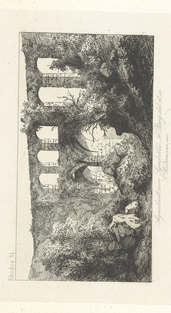 An illustration from Die Insel Rhodus, aus eigener Anschauung und nach den vorhandenen Quellen historisch, geographisch, archäologisch, malerisch beschrieben und durch Originalradirungen und Holzschnitte nach eigenen Naturstudien und Zeichnungen illustrirt. F.P, 1862, leaf 475