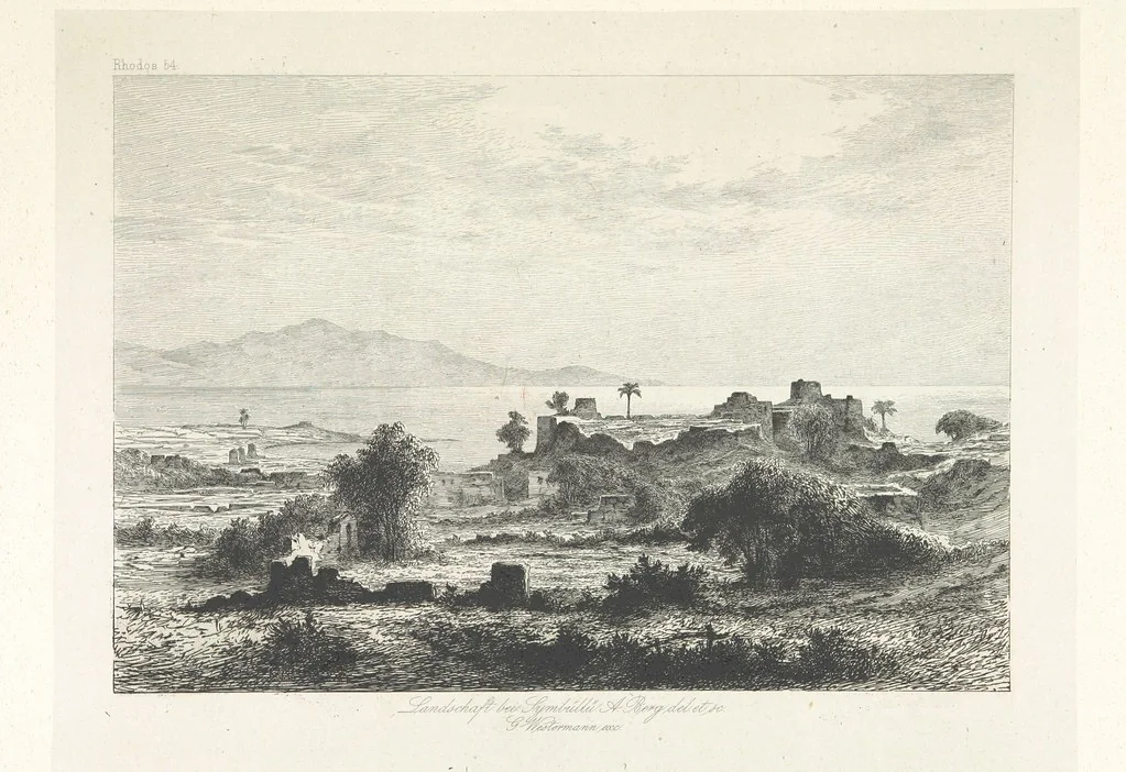 An illustration from Die Insel Rhodus, aus eigener Anschauung und nach den vorhandenen Quellen historisch, geographisch, archäologisch, malerisch beschrieben und durch Originalradirungen und Holzschnitte nach eigenen Naturstudien und Zeichnungen illustrirt. F.P, 1862, leaf 491