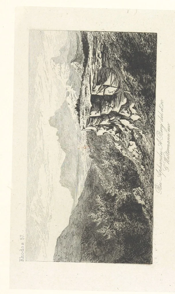 An illustration from Die Insel Rhodus, aus eigener Anschauung und nach den vorhandenen Quellen historisch, geographisch, archäologisch, malerisch beschrieben und durch Originalradirungen und Holzschnitte nach eigenen Naturstudien und Zeichnungen illustrirt. F.P, 1862, leaf 509