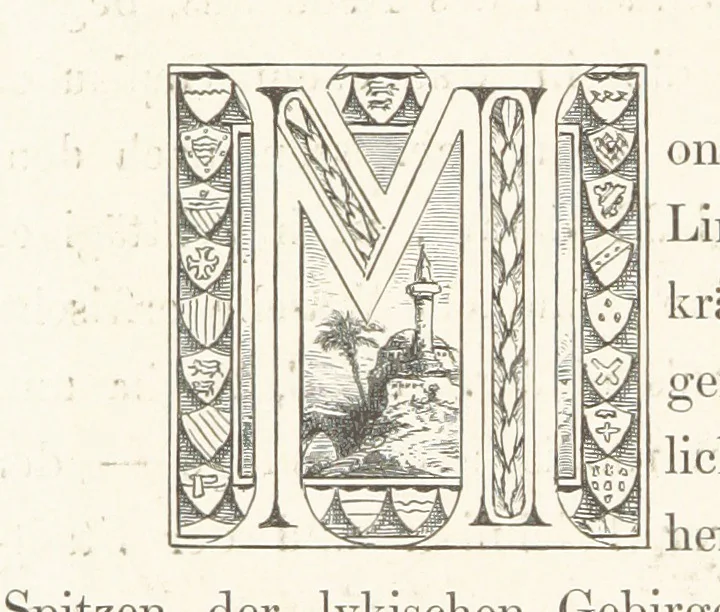 An illustration from Die Insel Rhodus, aus eigener Anschauung und nach den vorhandenen Quellen historisch, geographisch, archäologisch, malerisch beschrieben und durch Originalradirungen und Holzschnitte nach eigenen Naturstudien und Zeichnungen illustrirt. F.P, 1862, leaf 538