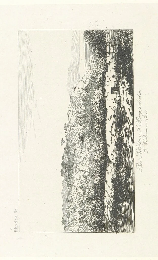 An illustration from Die Insel Rhodus, aus eigener Anschauung und nach den vorhandenen Quellen historisch, geographisch, archäologisch, malerisch beschrieben und durch Originalradirungen und Holzschnitte nach eigenen Naturstudien und Zeichnungen illustrirt. F.P, 1862, leaf 570