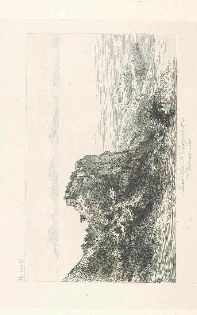 An illustration from Die Insel Rhodus, aus eigener Anschauung und nach den vorhandenen Quellen historisch, geographisch, archäologisch, malerisch beschrieben und durch Originalradirungen und Holzschnitte nach eigenen Naturstudien und Zeichnungen illustrirt. F.P, 1862, leaf 592