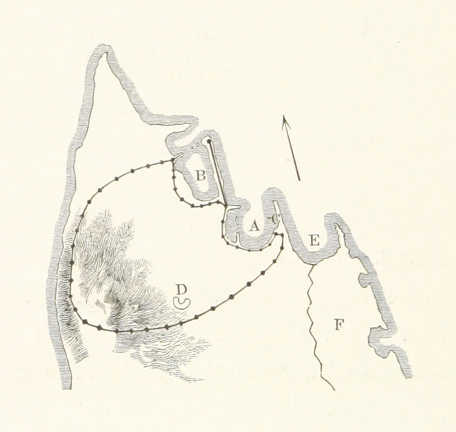 An illustration from Die Insel Rhodus, aus eigener Anschauung und nach den vorhandenen Quellen historisch, geographisch, archäologisch, malerisch beschrieben und durch Originalradirungen und Holzschnitte nach eigenen Naturstudien und Zeichnungen illustrirt. F.P, 1862, leaf 70