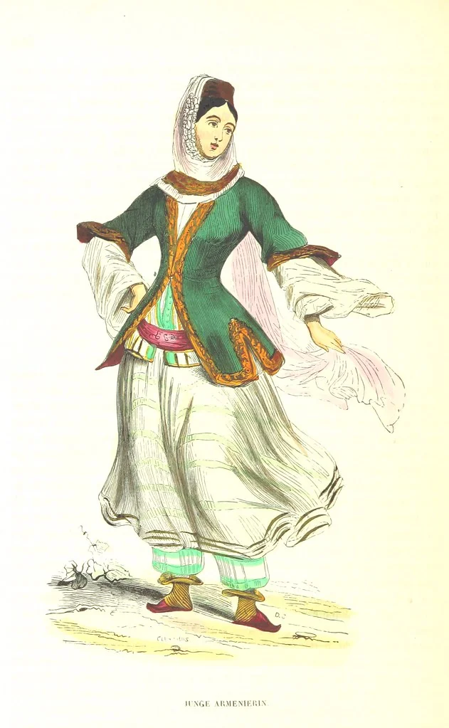 An illustration from Die Völker des Erdballs nach ihrer Abstammung und Verwandtschaft, und ihren Eigenthümlichkeiten in Regierungsform, Religion, Sitte und Tracht ... Mit ... colorirten Abbildungen, 1845, leaf 1004