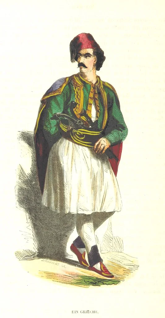 An illustration from Die Völker des Erdballs nach ihrer Abstammung und Verwandtschaft, und ihren Eigenthümlichkeiten in Regierungsform, Religion, Sitte und Tracht ... Mit ... colorirten Abbildungen, 1845, leaf 1014