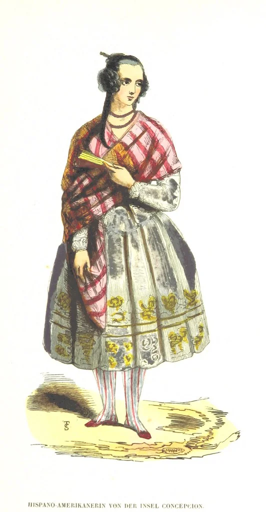 An illustration from Die Völker des Erdballs nach ihrer Abstammung und Verwandtschaft, und ihren Eigenthümlichkeiten in Regierungsform, Religion, Sitte und Tracht ... Mit ... colorirten Abbildungen, 1845, leaf 1043
