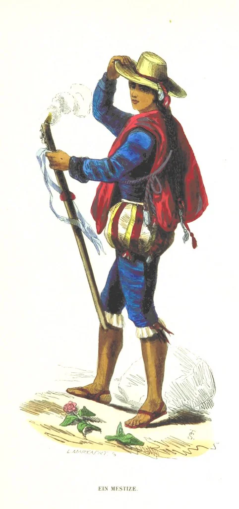 An illustration from Die Völker des Erdballs nach ihrer Abstammung und Verwandtschaft, und ihren Eigenthümlichkeiten in Regierungsform, Religion, Sitte und Tracht ... Mit ... colorirten Abbildungen, 1845, leaf 1047