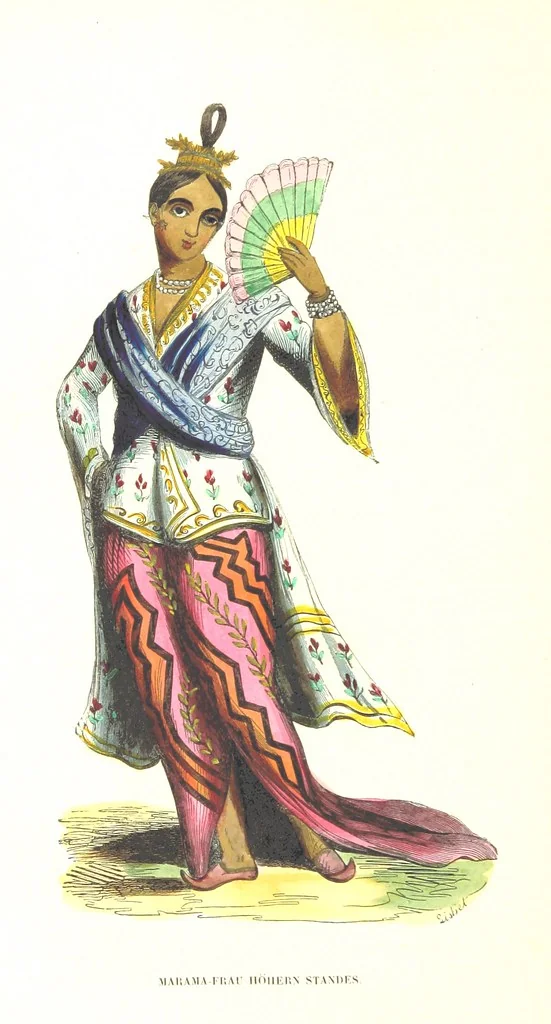 An illustration from Die Völker des Erdballs nach ihrer Abstammung und Verwandtschaft, und ihren Eigenthümlichkeiten in Regierungsform, Religion, Sitte und Tracht ... Mit ... colorirten Abbildungen, 1845, leaf 134