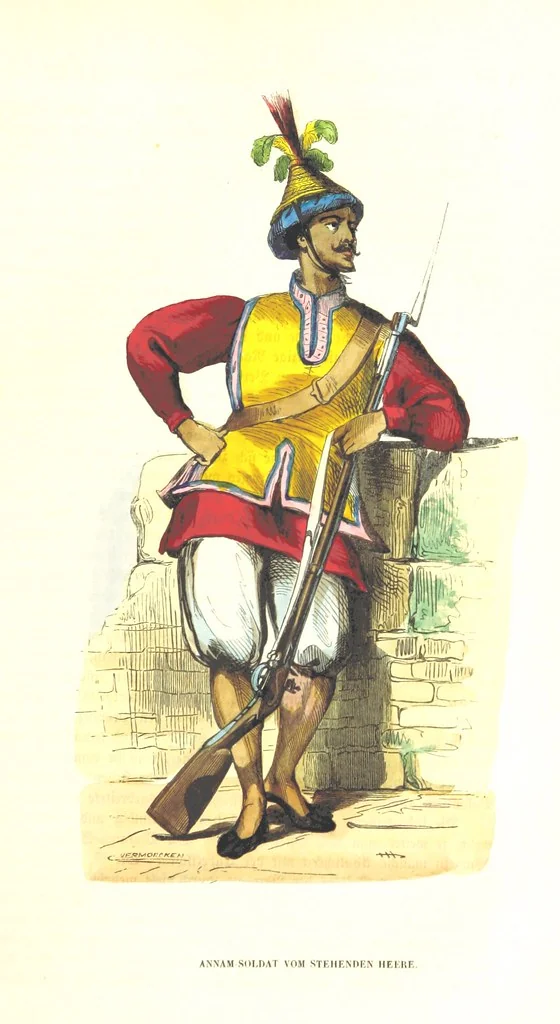 An illustration from Die Völker des Erdballs nach ihrer Abstammung und Verwandtschaft, und ihren Eigenthümlichkeiten in Regierungsform, Religion, Sitte und Tracht ... Mit ... colorirten Abbildungen, 1845, leaf 147