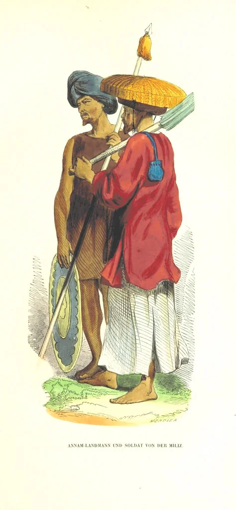 An illustration from Die Völker des Erdballs nach ihrer Abstammung und Verwandtschaft, und ihren Eigenthümlichkeiten in Regierungsform, Religion, Sitte und Tracht ... Mit ... colorirten Abbildungen, 1845, leaf 149