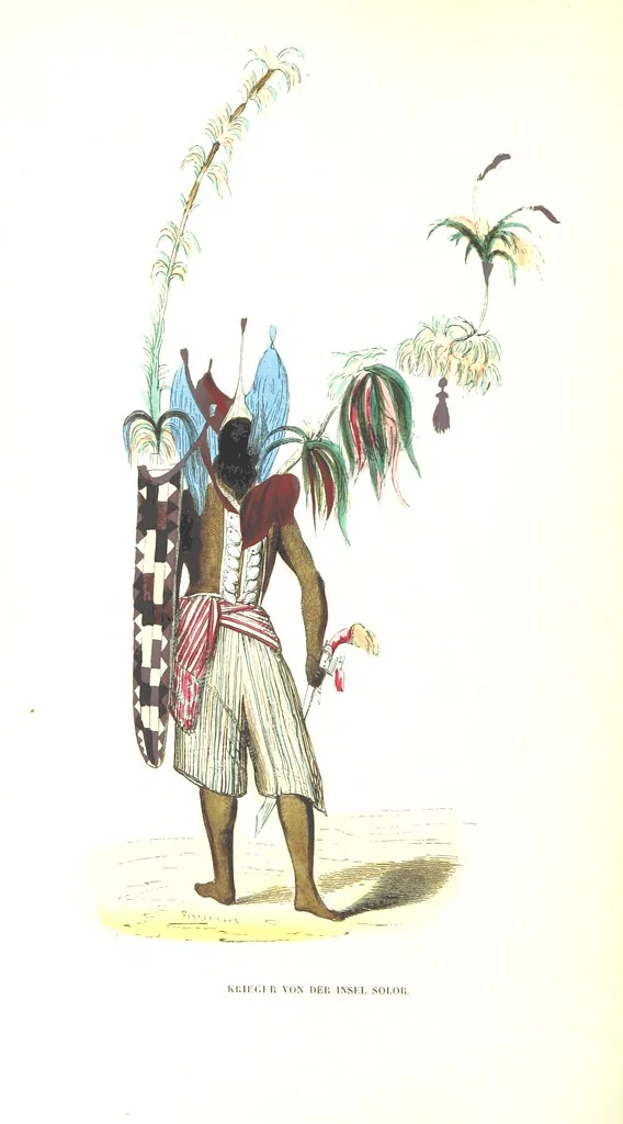 An illustration from Die Völker des Erdballs nach ihrer Abstammung und Verwandtschaft, und ihren Eigenthümlichkeiten in Regierungsform, Religion, Sitte und Tracht ... Mit ... colorirten Abbildungen, 1845, leaf 506