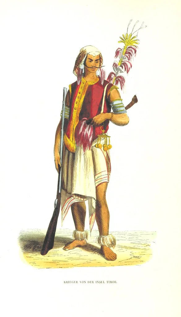 An illustration from Die Völker des Erdballs nach ihrer Abstammung und Verwandtschaft, und ihren Eigenthümlichkeiten in Regierungsform, Religion, Sitte und Tracht ... Mit ... colorirten Abbildungen, 1845, leaf 508