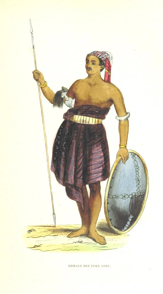 An illustration from Die Völker des Erdballs nach ihrer Abstammung und Verwandtschaft, und ihren Eigenthümlichkeiten in Regierungsform, Religion, Sitte und Tracht ... Mit ... colorirten Abbildungen, 1845, leaf 533