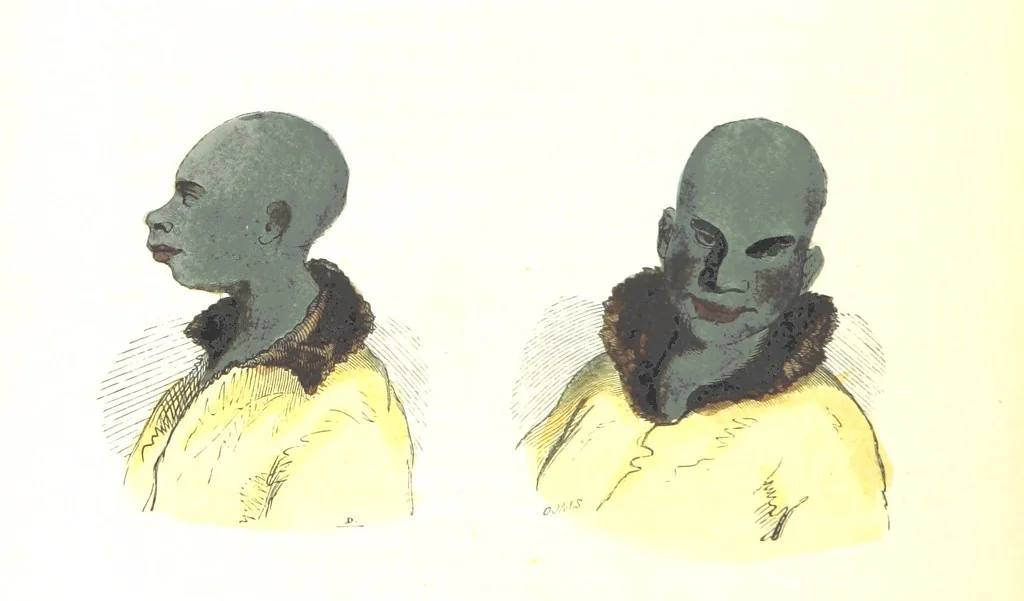 An illustration from Die Völker des Erdballs nach ihrer Abstammung und Verwandtschaft, und ihren Eigenthümlichkeiten in Regierungsform, Religion, Sitte und Tracht ... Mit ... colorirten Abbildungen, 1845, leaf 618