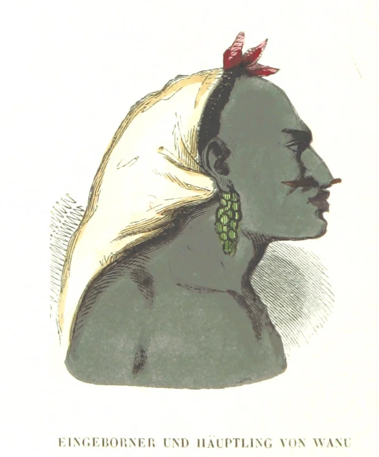 An illustration from Die Völker des Erdballs nach ihrer Abstammung und Verwandtschaft, und ihren Eigenthümlichkeiten in Regierungsform, Religion, Sitte und Tracht ... Mit ... colorirten Abbildungen, 1845, leaf 634