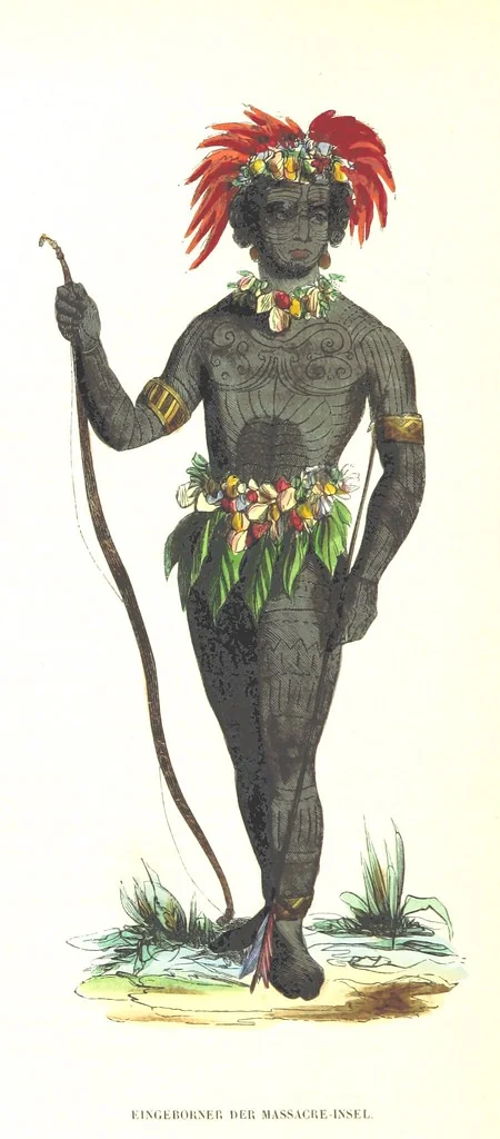 An illustration from Die Völker des Erdballs nach ihrer Abstammung und Verwandtschaft, und ihren Eigenthümlichkeiten in Regierungsform, Religion, Sitte und Tracht ... Mit ... colorirten Abbildungen, 1845, leaf 638