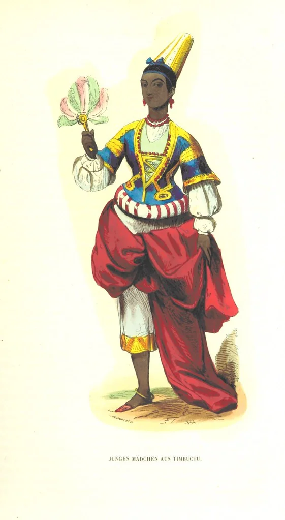 An illustration from Die Völker des Erdballs nach ihrer Abstammung und Verwandtschaft, und ihren Eigenthümlichkeiten in Regierungsform, Religion, Sitte und Tracht ... Mit ... colorirten Abbildungen, 1845, leaf 673