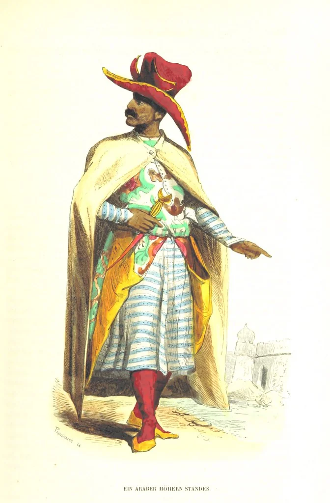An illustration from Die Völker des Erdballs nach ihrer Abstammung und Verwandtschaft, und ihren Eigenthümlichkeiten in Regierungsform, Religion, Sitte und Tracht ... Mit ... colorirten Abbildungen, 1845, leaf 769
