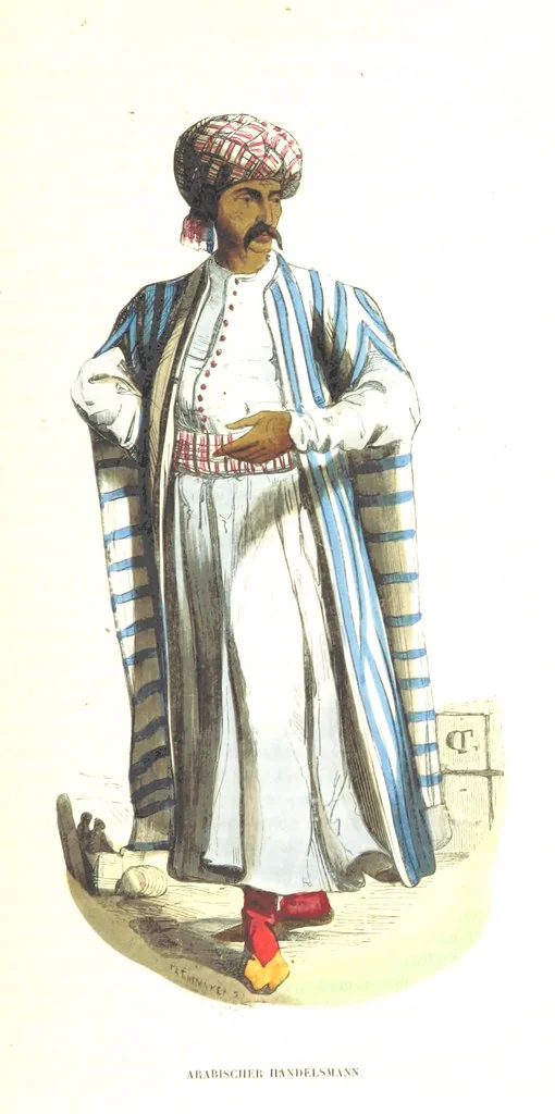 An illustration from Die Völker des Erdballs nach ihrer Abstammung und Verwandtschaft, und ihren Eigenthümlichkeiten in Regierungsform, Religion, Sitte und Tracht ... Mit ... colorirten Abbildungen, 1845, leaf 773