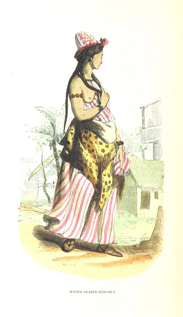 An illustration from Die Völker des Erdballs nach ihrer Abstammung und Verwandtschaft, und ihren Eigenthümlichkeiten in Regierungsform, Religion, Sitte und Tracht ... Mit ... colorirten Abbildungen, 1845, leaf 780