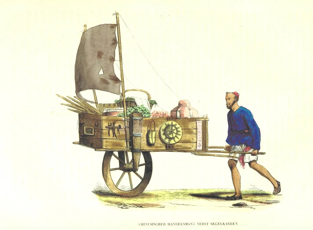 An illustration from Die Völker des Erdballs nach ihrer Abstammung und Verwandtschaft, und ihren Eigenthümlichkeiten in Regierungsform, Religion, Sitte und Tracht ... Mit ... colorirten Abbildungen, 1845, leaf 85