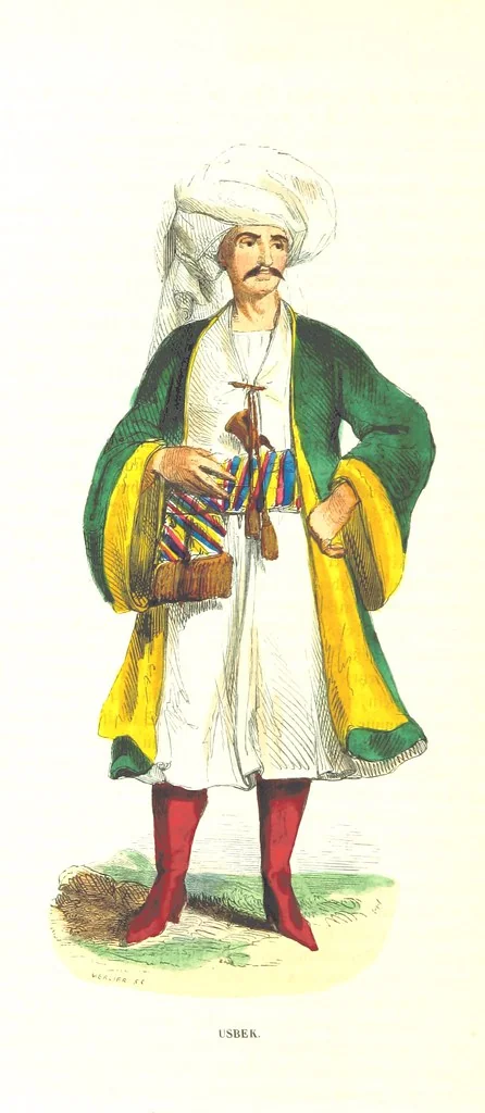 An illustration from Die Völker des Erdballs nach ihrer Abstammung und Verwandtschaft, und ihren Eigenthümlichkeiten in Regierungsform, Religion, Sitte und Tracht ... Mit ... colorirten Abbildungen, 1845, leaf 894