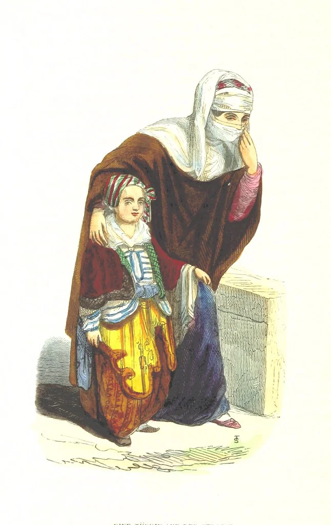 An illustration from Die Völker des Erdballs nach ihrer Abstammung und Verwandtschaft, und ihren Eigenthümlichkeiten in Regierungsform, Religion, Sitte und Tracht ... Mit ... colorirten Abbildungen, 1845, leaf 932