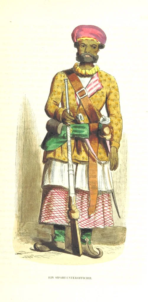 An illustration from Die Völker des Erdballs nach ihrer Abstammung und Verwandtschaft, und ihren Eigenthümlichkeiten in Regierungsform, Religion, Sitte und Tracht ... Mit ... colorirten Abbildungen, 1845, leaf 949