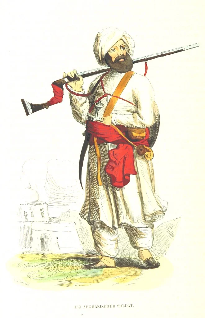 An illustration from Die Völker des Erdballs nach ihrer Abstammung und Verwandtschaft, und ihren Eigenthümlichkeiten in Regierungsform, Religion, Sitte und Tracht ... Mit ... colorirten Abbildungen, 1845, leaf 982