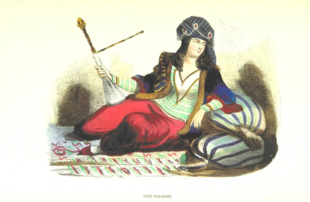 An illustration from Die Völker des Erdballs nach ihrer Abstammung und Verwandtschaft, und ihren Eigenthümlichkeiten in Regierungsform, Religion, Sitte und Tracht ... Mit ... colorirten Abbildungen, 1845, leaf 987